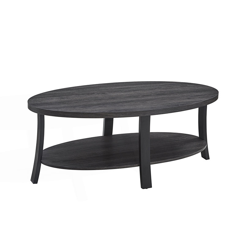 Table basse contemporaine, tablette ovale, Gris anthracite