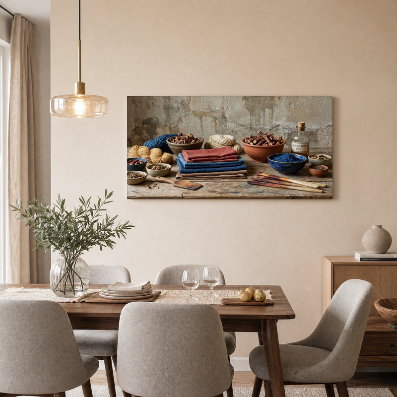 "Botanical Dye", art mural sur toile de table, L 32 po x H 16 po
