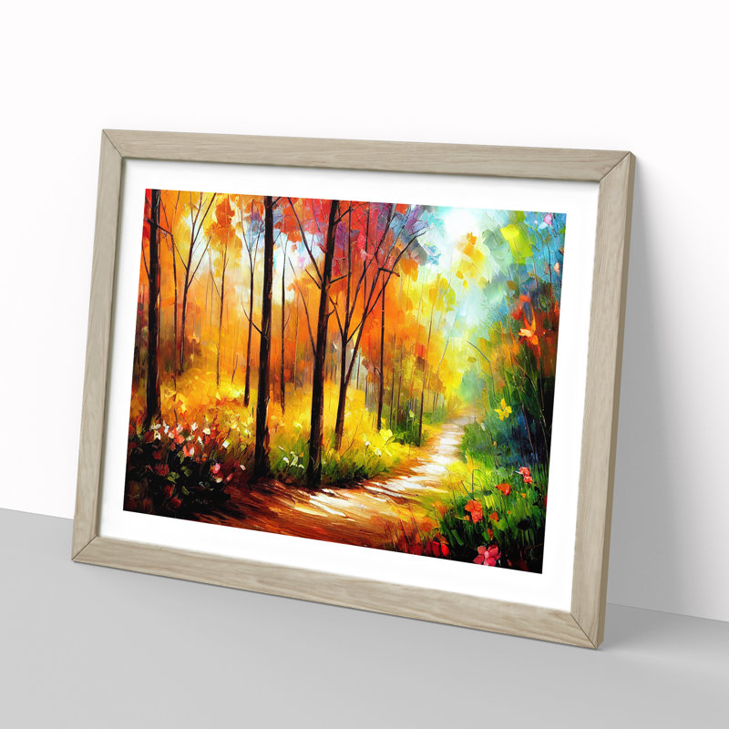 Magical Forest Vol.1 Abstract - Framed Print, 25cm H x 34cm W x 2cm D, Oak