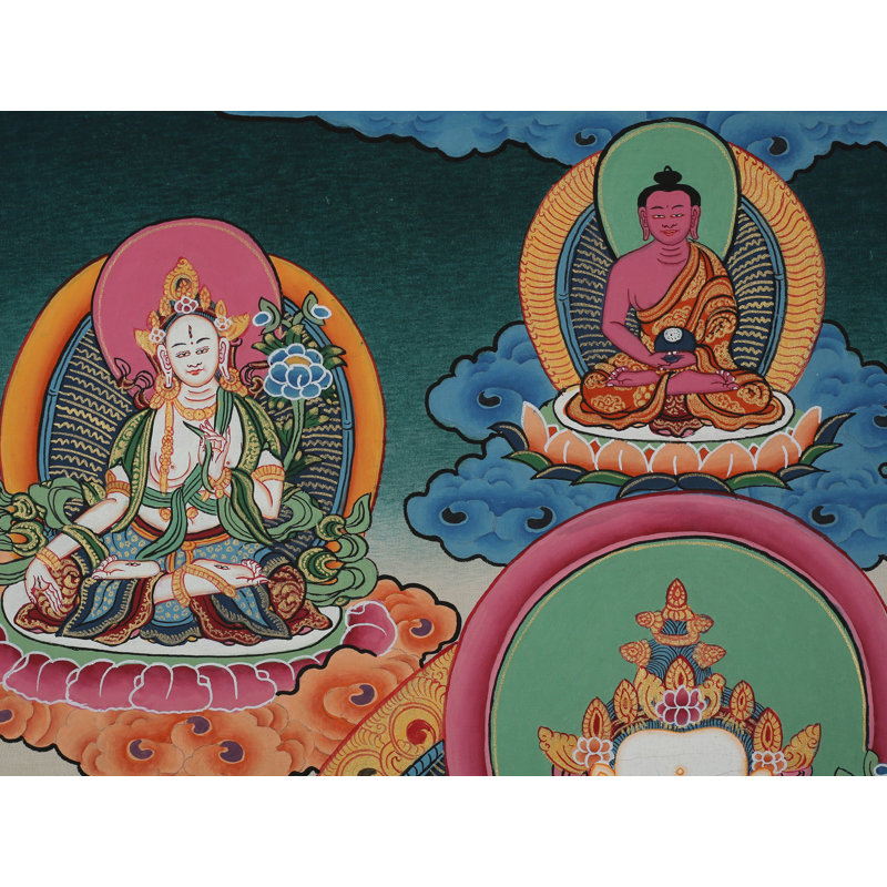 Chenrezig Thangka tibétain de haute qualité (Avalokiteshvara) | Sans brocart