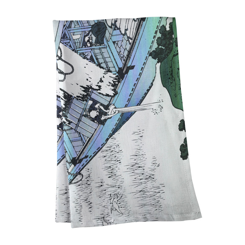 Hague Tea Towel Kitchen Towel, Cotton Twill, Green/Blue