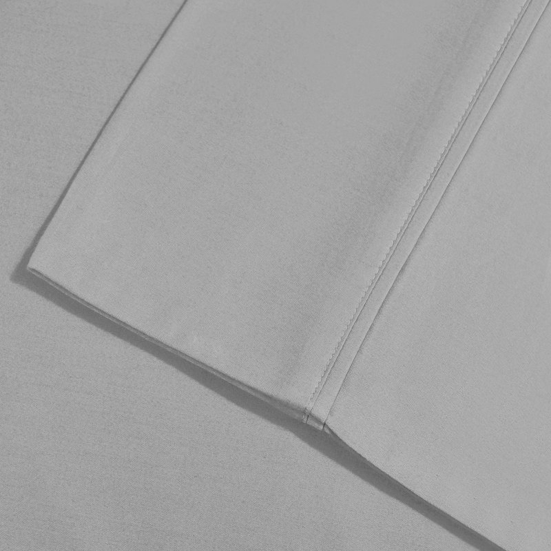 1000 Thread Count Solid Deep Pocket Cotton Blend Bed Sheet Set, Light Gray, King Sheet Set with 2 Pillowcases
