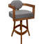Tabouret de bar pivotant en bois Camili sur base en S-1917114445-1938551395-1940356425