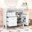 Meuble-lavabo de salle de bain sans lavabo supérieur, armoire de rangement de salle de bain avec 2 tiroirs et un tiroir basculant-94955106-114498804