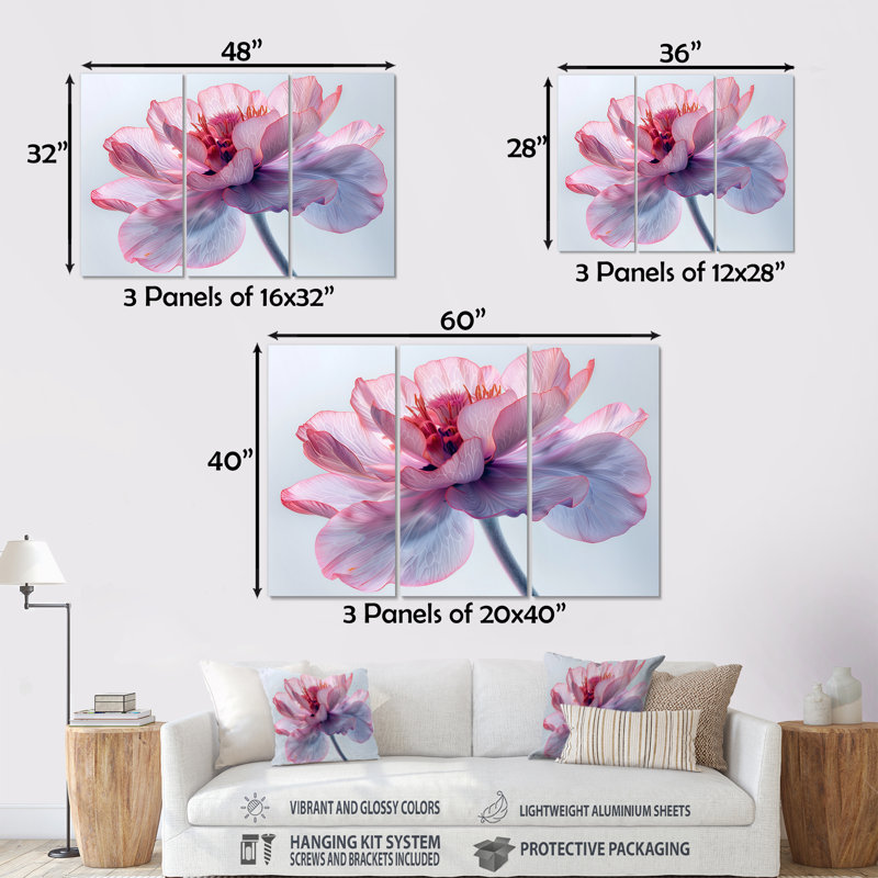 Rose, blanc, souci chaud, photo, souci, ensemble d'art mural, H 28 po x l 36 po x P 1 po