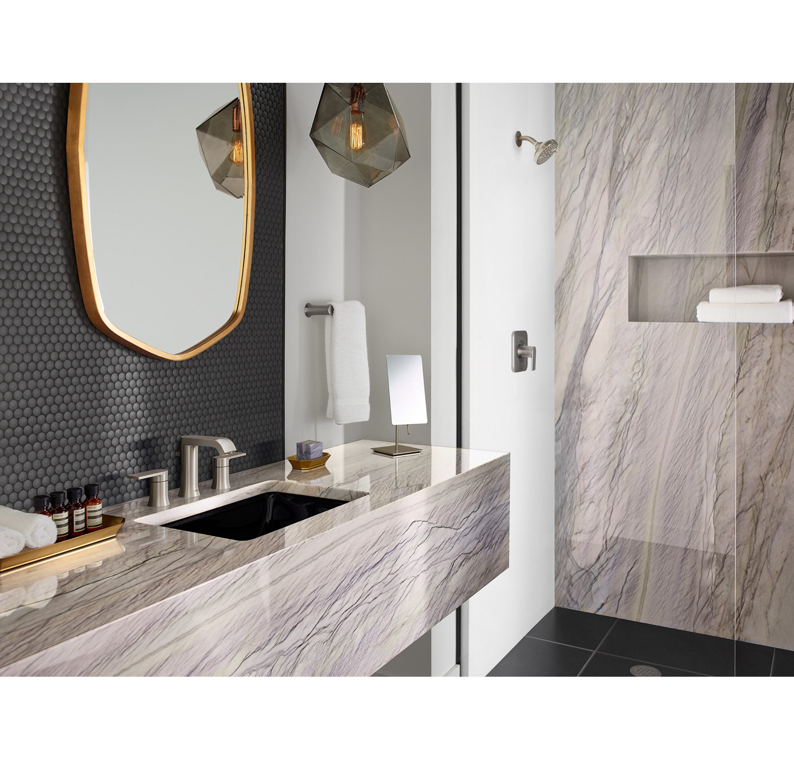 Genta LX Widespread Bathroom Faucet Trim, Brushed Nickel