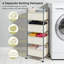 Panier à linge roulant à 4 niveaux avec sacs amovibles, chariot à linge vertical avec roues et freins, rangement compact pour la maison