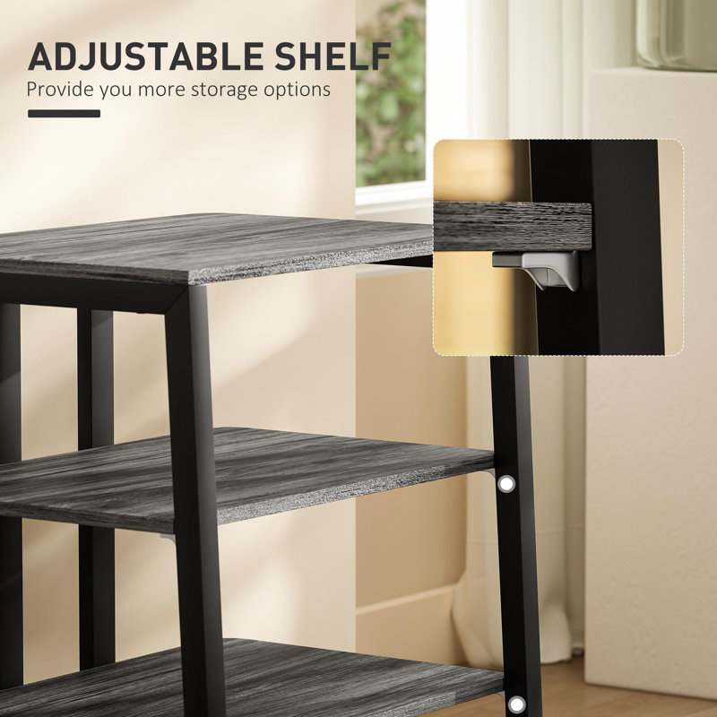 79cm H Media Shelves, Dark Grey