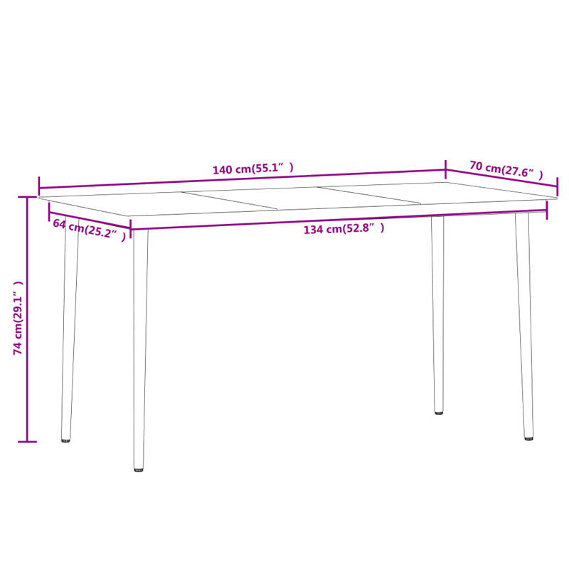 Winston Rectangular 6 - Person 55.12" Long Dining Set, Gray, Black, 55.1" L x 27.6" W x  29.1" H