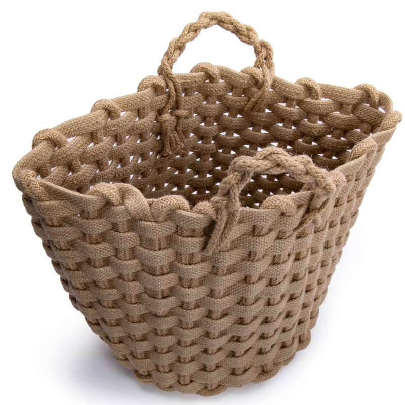 Panier à mèche tressé en jute tressé, H 16 po x l 14 po x P 11 po