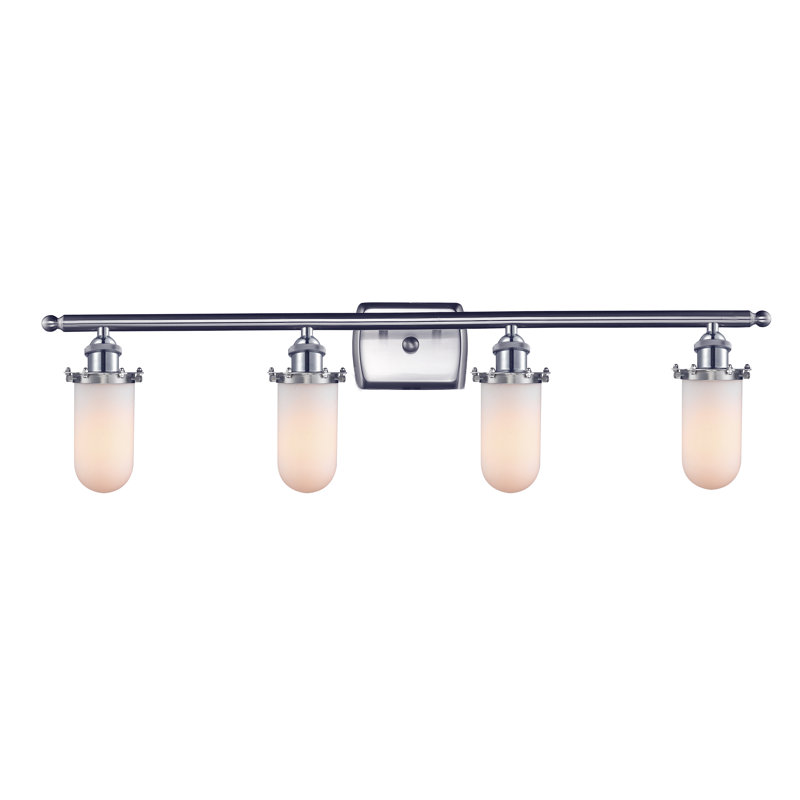 Éclairage pour meuble-lavabo 3 lumières Farview, Blanc mat, DEL, Nickel satiné brossé