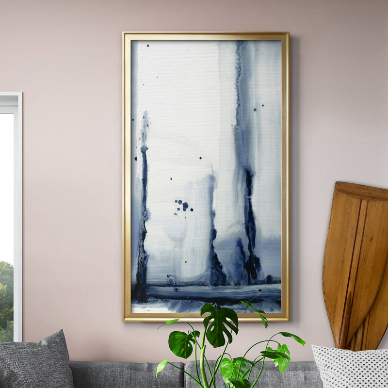 Forêt arctique III - Peinture sur toile encadrée, H 14,5 po x l 26,5 po x P 1,5 po, Doré