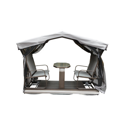 Fauteuil oscillant couvert 4 canapés - structure en aluminium pour chaise d'extérieur toutes saisons