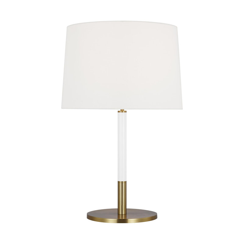 Monroe Table Lamp, Burnished Brass White