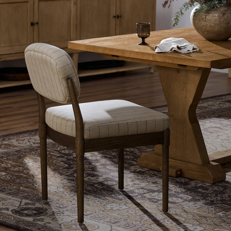 ESTHER Upholstered Dining Chair, Lavon Flint, Drifted Oak