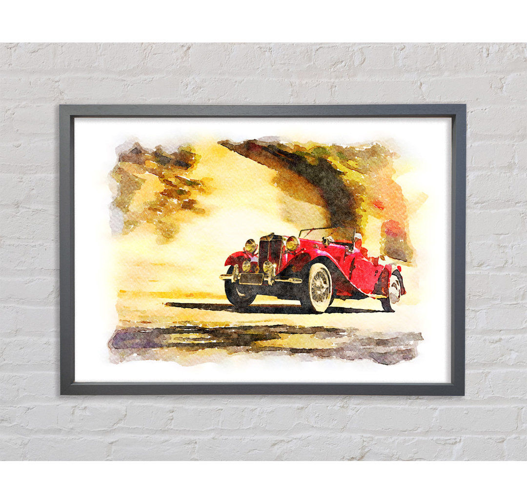 Vintage Car On The Beach - Einzelbildrahmen Kunstdrucke auf Leinwand