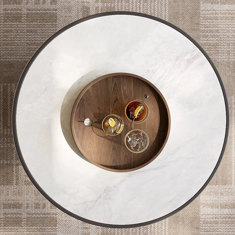 Simple shaped microcrystalline stone coffee table