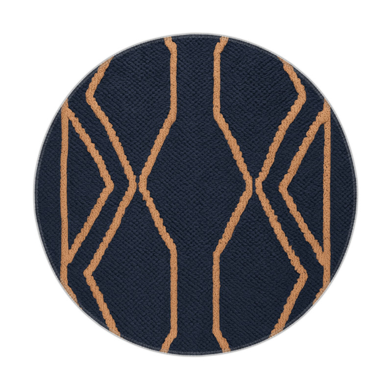 Tapis gris intérieur et extérieur Trellis, Rond 5 pi