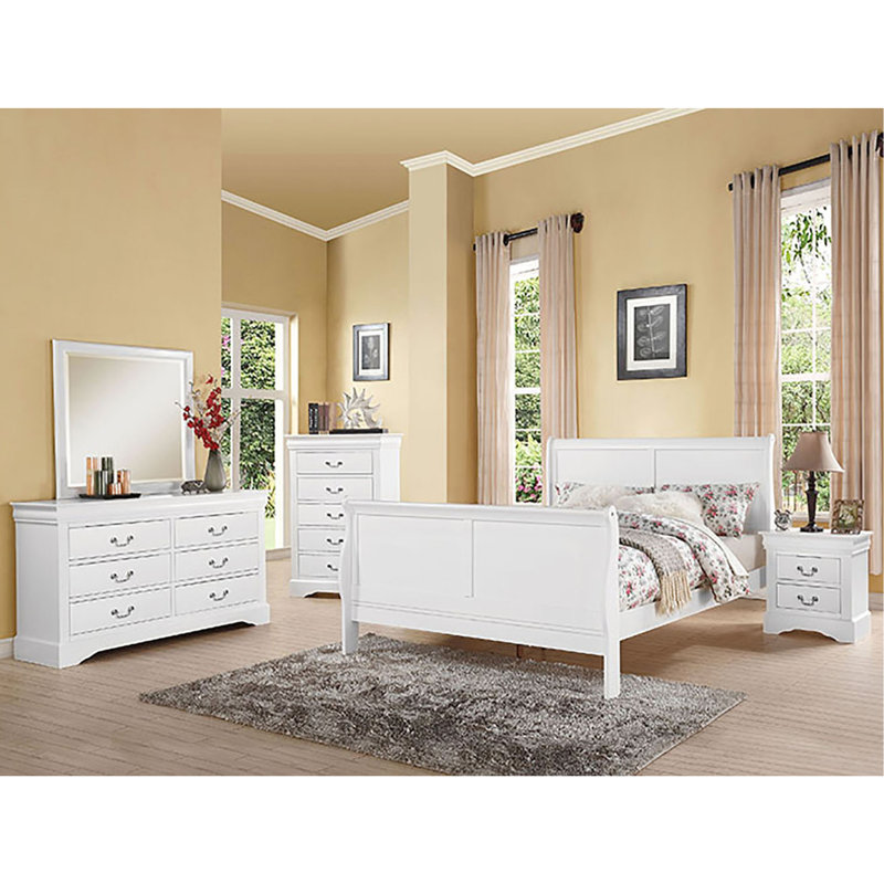 Chambre à coucher 2 Table de chevet blanche - Fonctionnement et construction en douceur avec système de rangement à 2 tiroirs