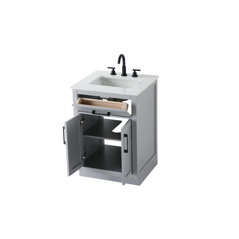 Meuble-lavabo simple 24 po Ahner, Gris
