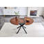 Table de salle à manger extensible ronde avec pieds robustes en métal-134229016-134229017