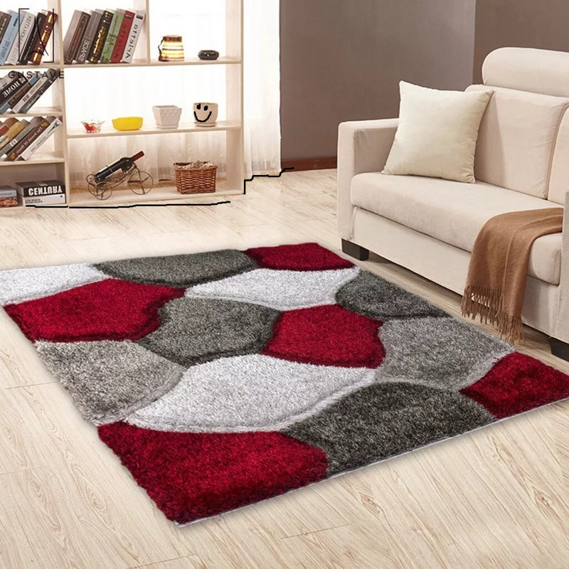 Geometric Shag Area Rug, Rectangle 200 x 290 cm