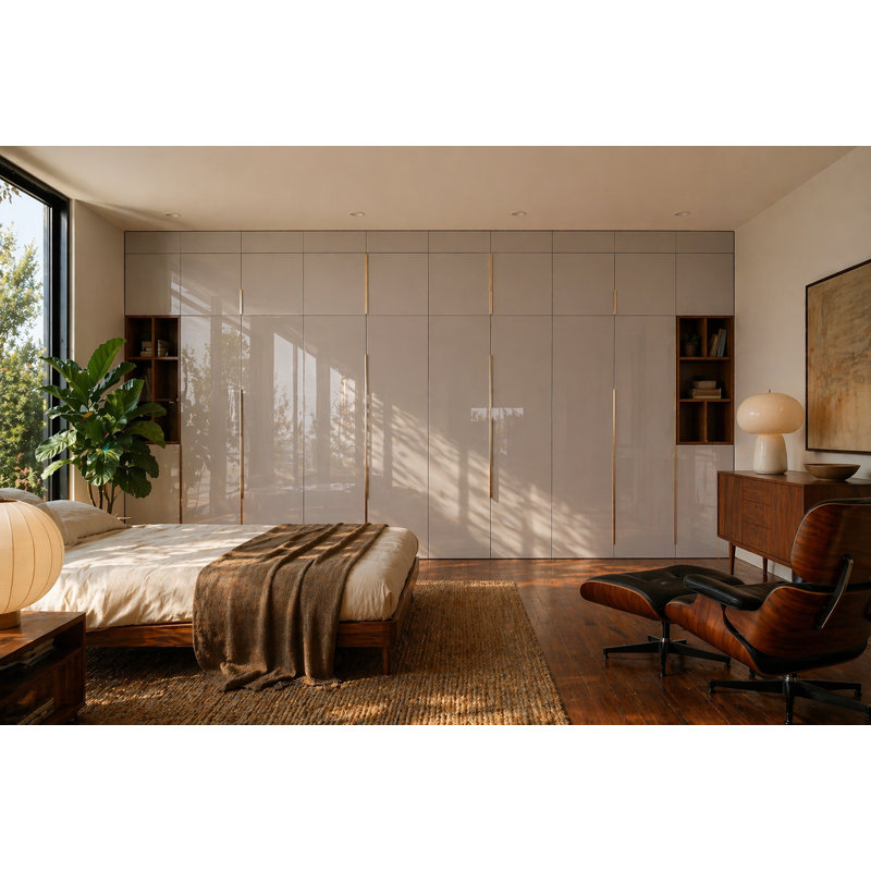 Garde-robe moderne, 93 po de hauteur, 4 portes, 36 po de largeur - PET gris