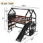 Lit mezzanine simple peu encombrant, structure en bois durable avec un design ludique pour les enfants