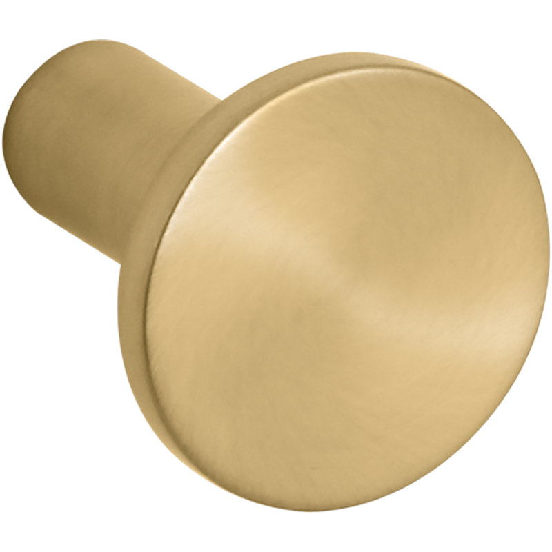 Purist® 17/16 Length Geometric Knob, Vibrant Brushed Modern Brass