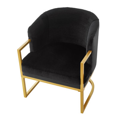 Chaise de lecture rembourrée avec fauteuil en métal doré moderne Modern Accent Chair