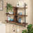 Kitchen Shelves Wall Mounted Floating Shelving,3 Tier 41.5" Coffee Bar Shelf with Holder,For Kitchen-576131284