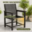 Set of 2 HDPE Outdoor Dining Chair Set – Weather-Resistant, Wood Texture, All-Weather Use-1223539170