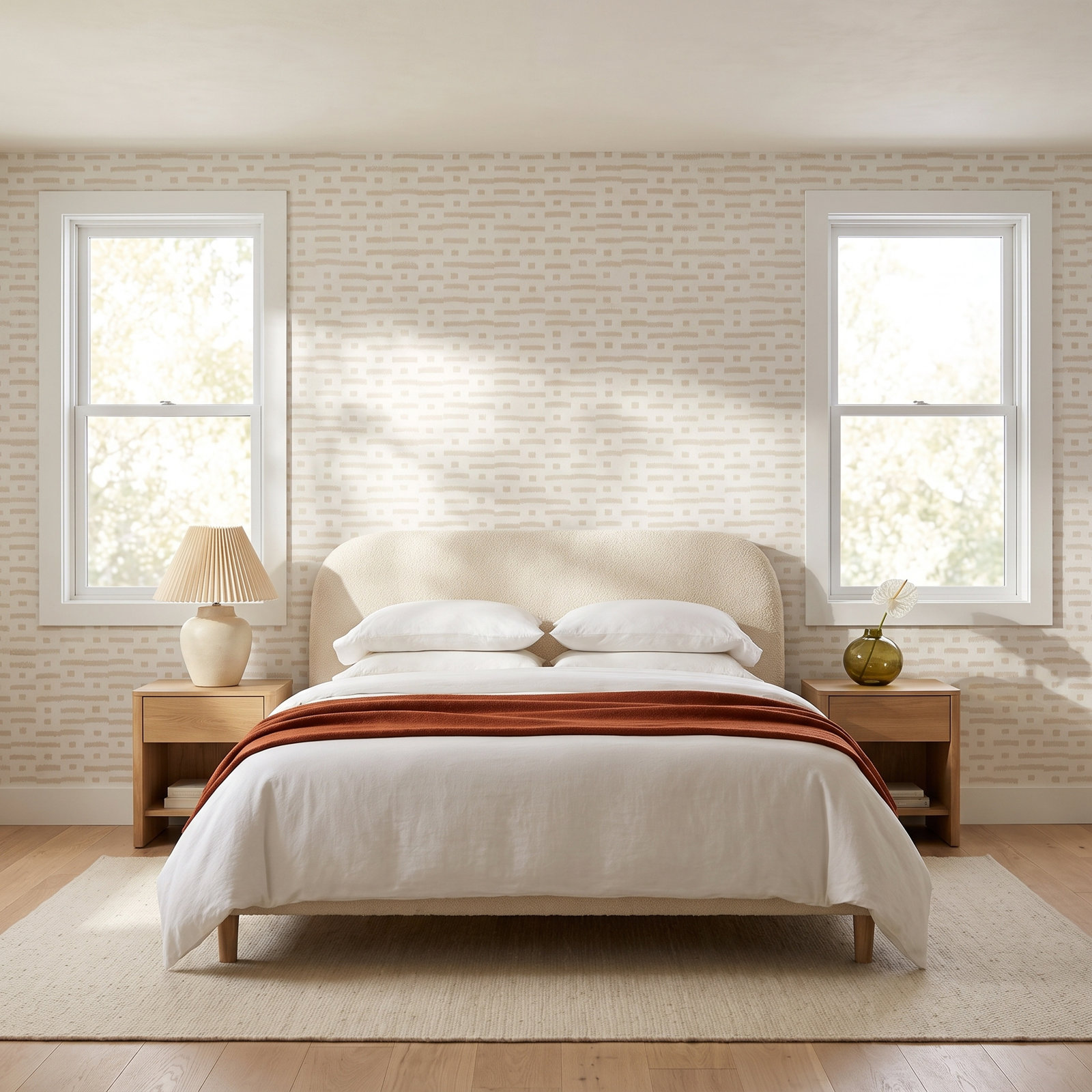 Abstract Ikat Wallpaper Roll, Natural