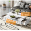 Table basse à plateau relevable avec 2 tiroirs, table basse moderne avec plateau pliable, table basse réglable multifonctionnelle avec compartiment de rangement dissimulé pour le salon-14295132