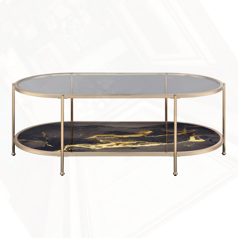 Table basse en verre et champagne