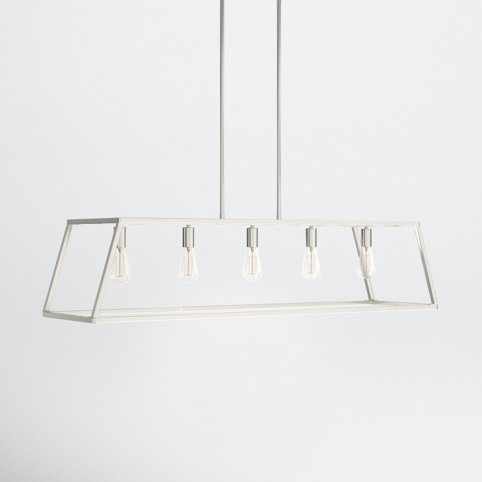 Clare 5 - Light Metal Dimmable Kitchen Island Chandelier, Polished Nickel