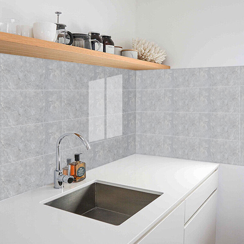 Tile Stickers Marble, Self Adhesive Wall Tiles, Easy to Clean, Peel and Stick on for Living, Room, Kitchen, Bathroom, Home Wall Decor