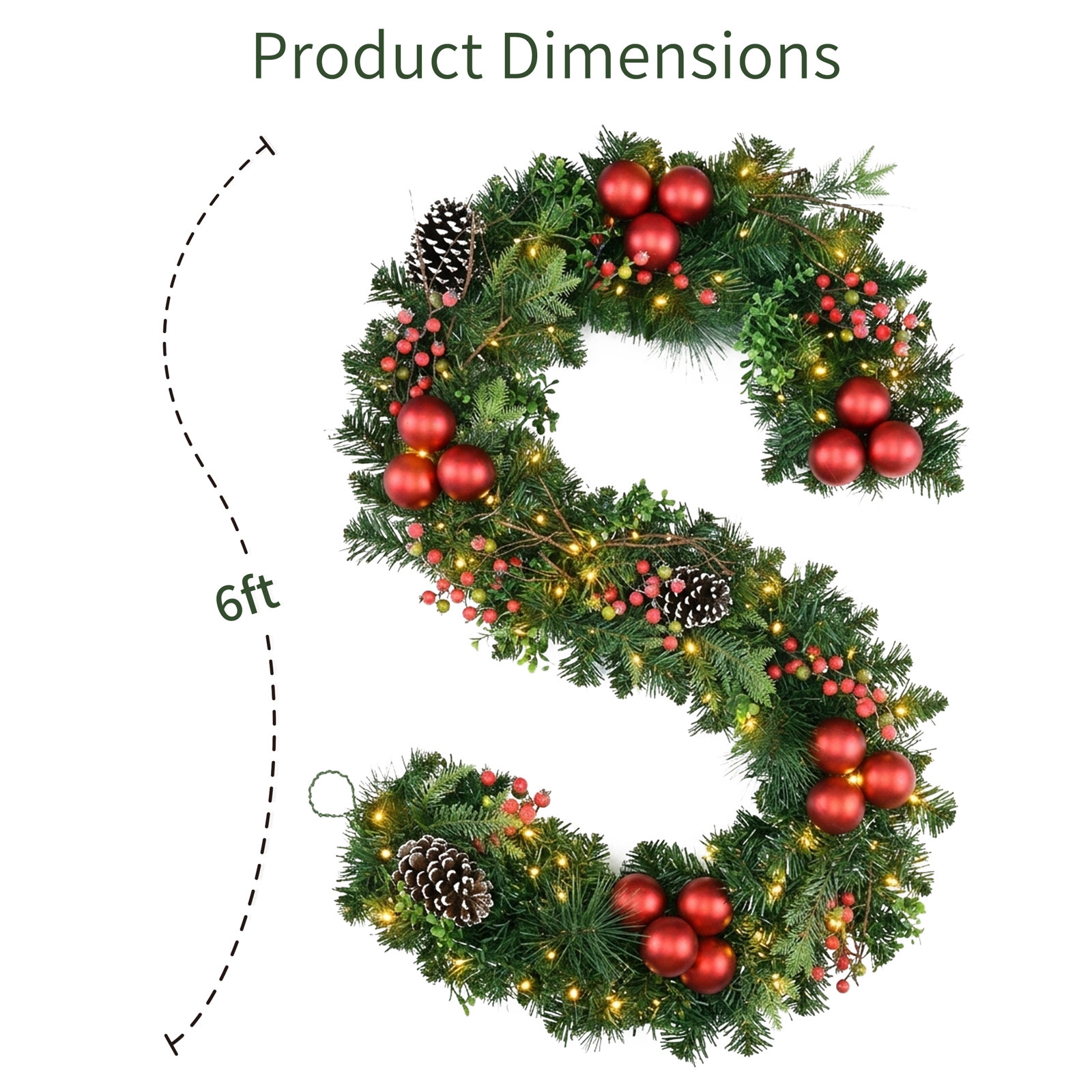 72" Pre-Lit Adorned Greenery Garland