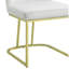 Ensemble de 2 chaises d'appoint en velours blanc et finition dorée Zazie