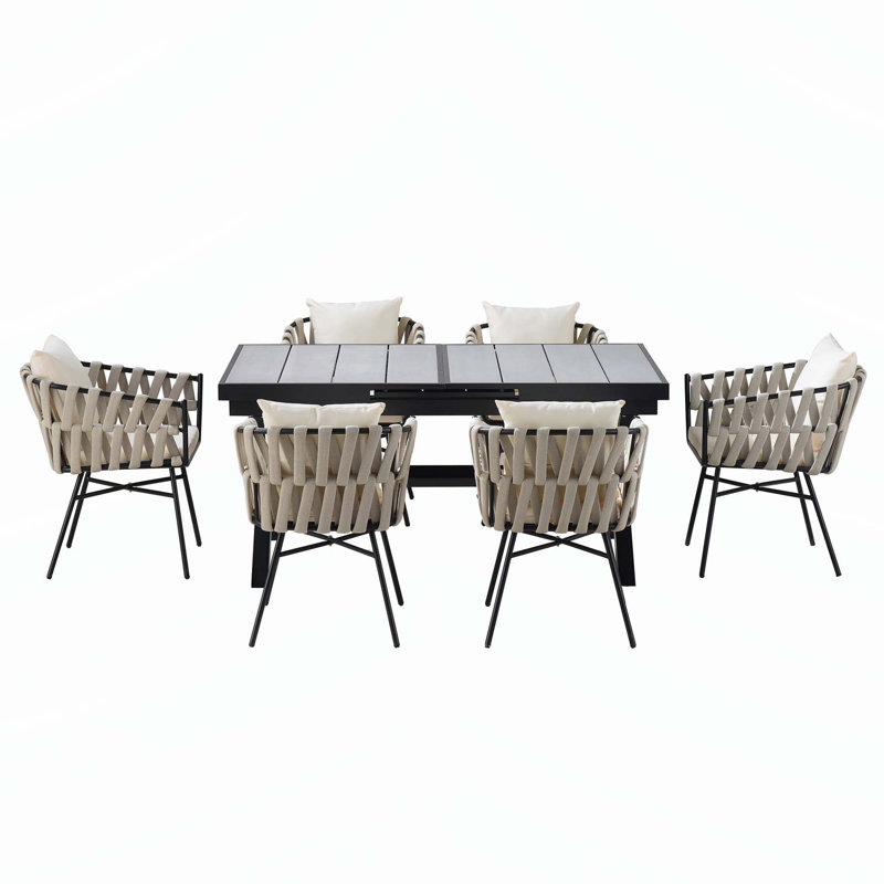 Versatile Alfresco Dining Set with Expandable Table and Comfortable Chairs