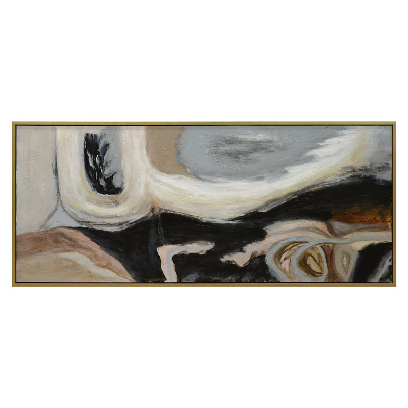 Art encadré Alick - abstrait peint à la main - cadre de 1,5 pouce