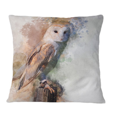 Portrait Of A Barn Owl I - Traditional Printed Throw Pillow