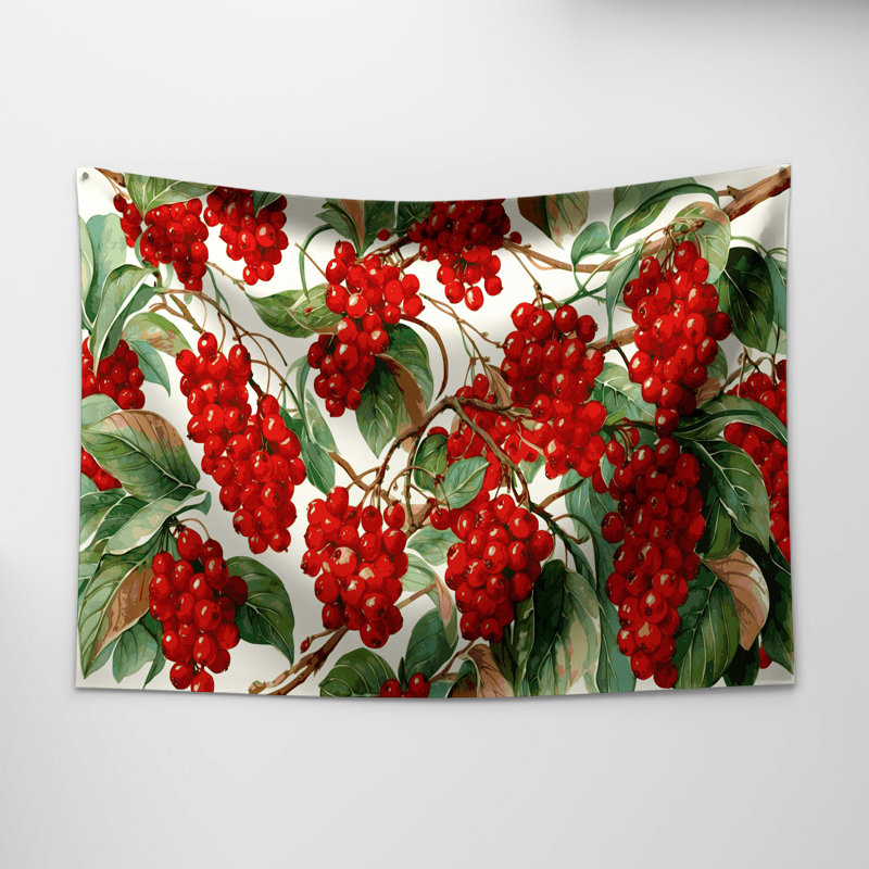 Tapisserie murale «Fruit Arbutus Berry», 68 po x 80 po