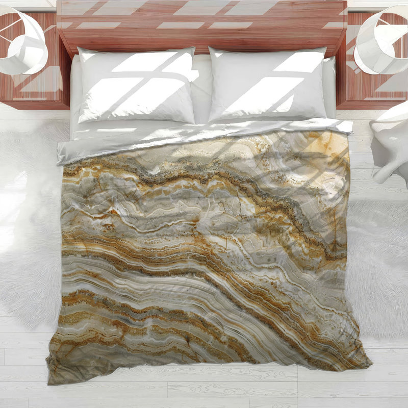 Marble Texture Cotton Blend Comforter, Twin Extra Long Comforter