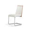 Ensemble de deux chaises d'appoint de salle à manger rembourrées en similicuir blanc et argent