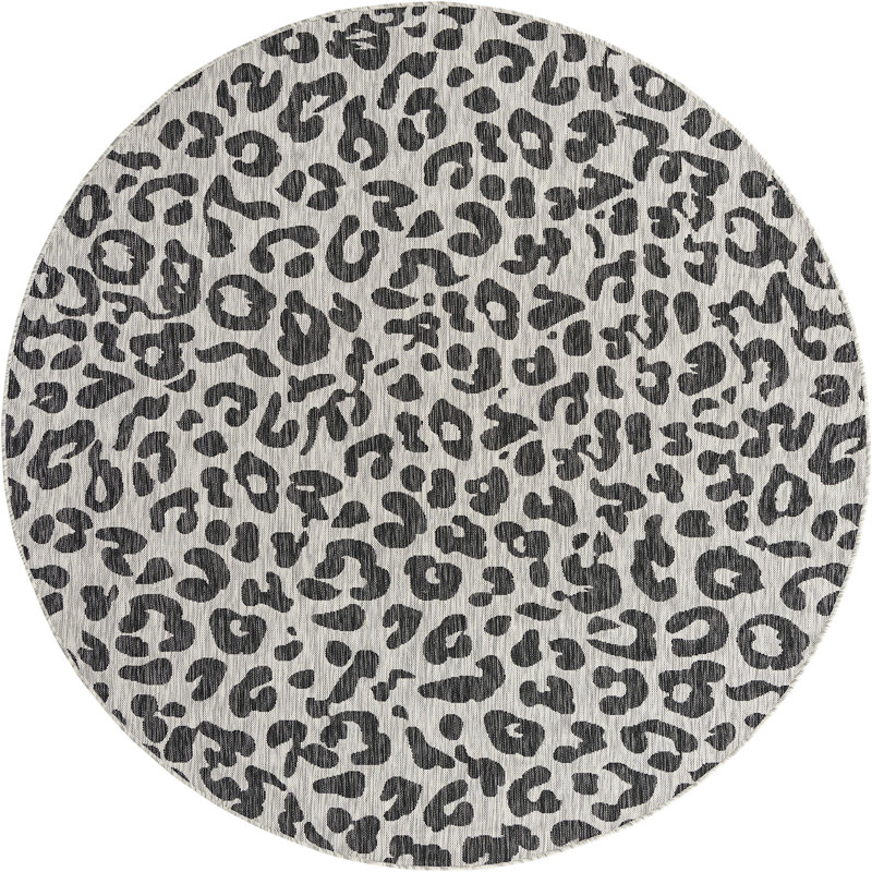 Tapis d'extérieur joyeux couleur pierre, Rond 7 pi 10 po