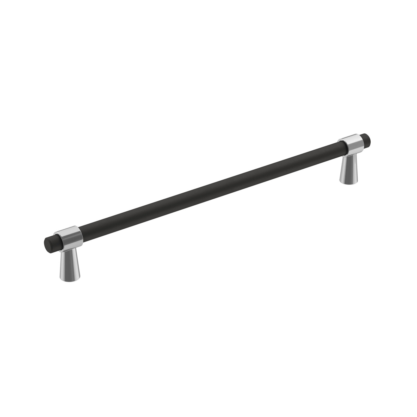 Mergence Bar Pull, Polished Chrome/Matte Black, 8 13/16"