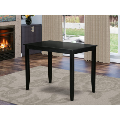 Buckland Rectangle Counter Height Table for Small Spaces, Black