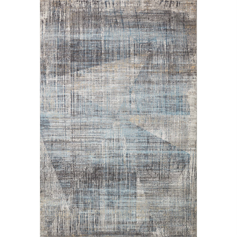 Tapis abstrait granit / brume Houten, Rectangle 7 pi 10 po x 10 pi 4 po