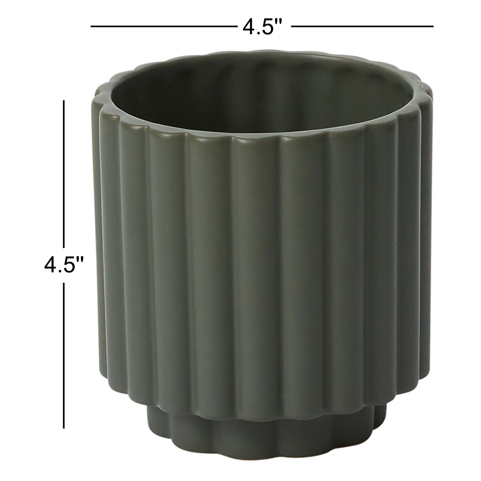 Ceramic Pot Planter, Black, 4.5" H x 4.5" W x 4.5" D